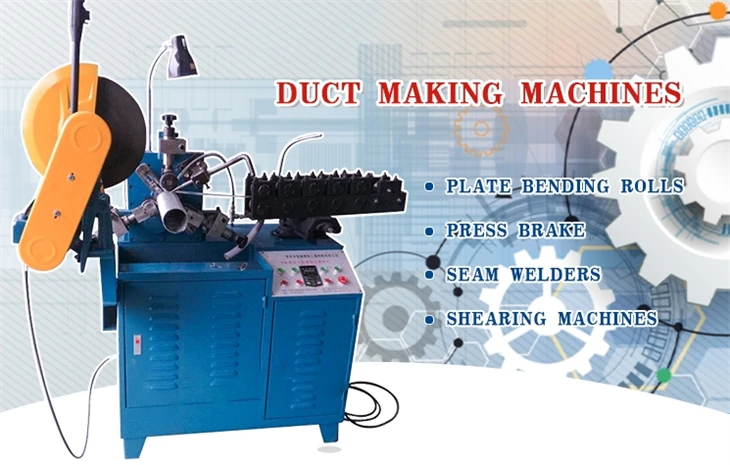 Corrugated Round Steel Metal Pipe Galvanized Metal Duct Making Machine